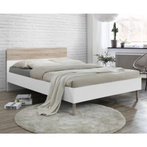 Appleton Wooden King Size Bed Oak And White