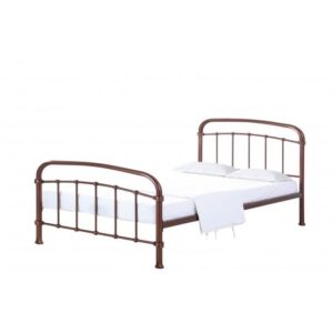 Highbury Contemporary Metal Double Bed In Copper