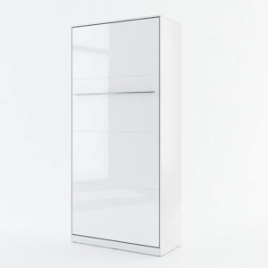 Cyan High Gloss Single Bed Wall Vertical In White