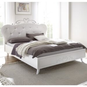 Nivea Wooden Super King Size Bed In Serigraphy White