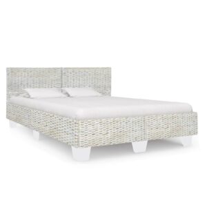 Asheville Rattan Double Bed In Grey Natural