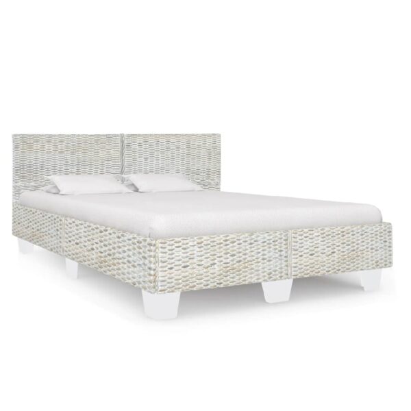 Asheville Rattan Double Bed In Grey Natural