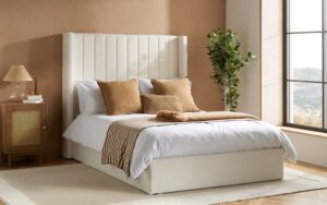 Birlea Maisey Fabric Ottoman Bed Frame, Double, Cream Linen