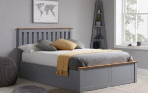 Birlea Phoenix Wooden Ottoman Bed Frame, Small Double, Pearl Grey