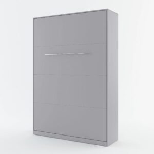 Cadott Wooden Vertical Wall Double Bed In Matt Grey