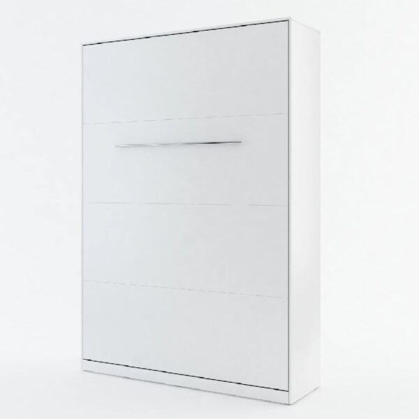 Cadott Wooden Vertical Wall Double Bed In Matt White