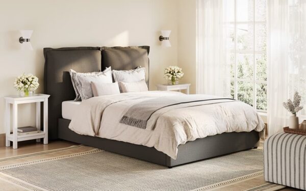 LPD Sunday Fabric Bed Frame, Single, Ivory