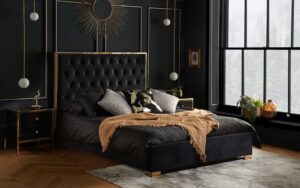 Birlea Chelsea Fabric Bed Frame, Double, Black
