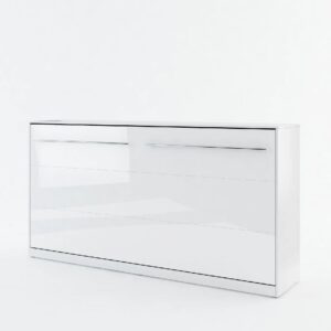 Cadott High Gloss Horizontal Wall Single Bed In White