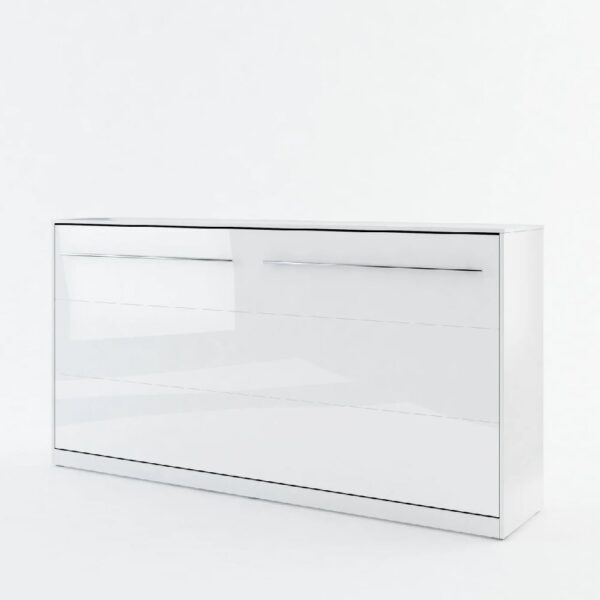 Cadott High Gloss Horizontal Wall Single Bed In White