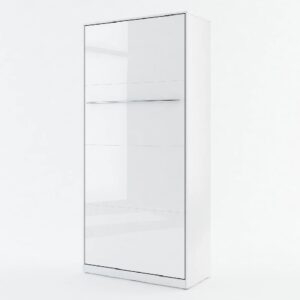 Cadott High Gloss Vertical Wall Single Bed In White