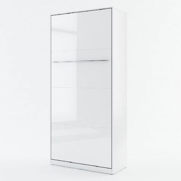 Cadott High Gloss Vertical Wall Single Bed In White
