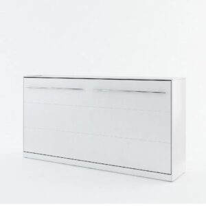 Cadott Wooden Horizontal Wall Single Bed In Matt White