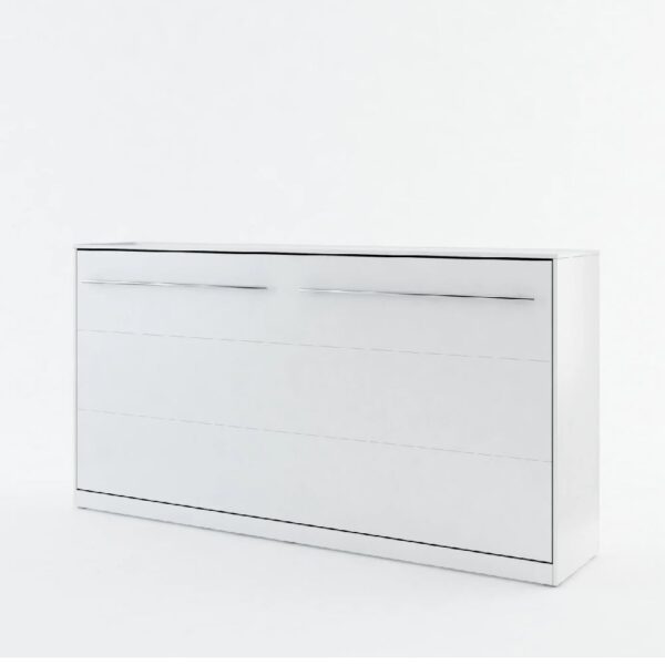 Cadott Wooden Horizontal Wall Single Bed In Matt White