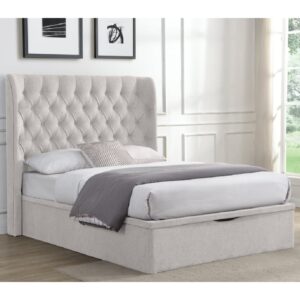 Colusa Fabric Ottoman Storage Double Bed In Beige