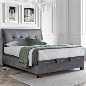 Accord Fabric Ottoman Storage Double Bed In Vogue Grey