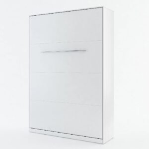 Cadott Wooden Vertical Wall Double Bed In Matt White