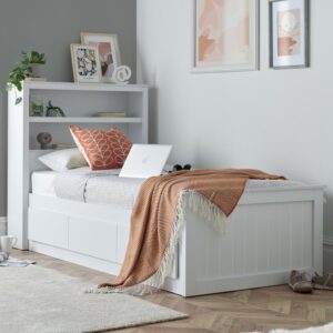 Enoch Wooden Single Bed With 3 Drawers In White