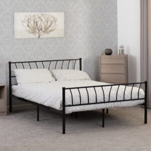 Hallandale Metal Double Bed In Black