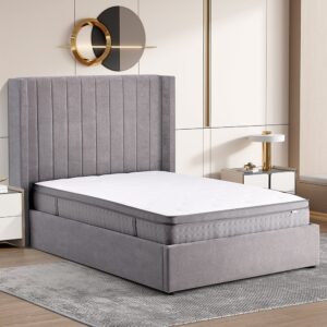 Madison Fabric Ottoman Storage King Size Bed In Grey