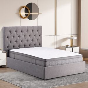 Middleton Fabric Ottoman Storage King Size Bed In Grey